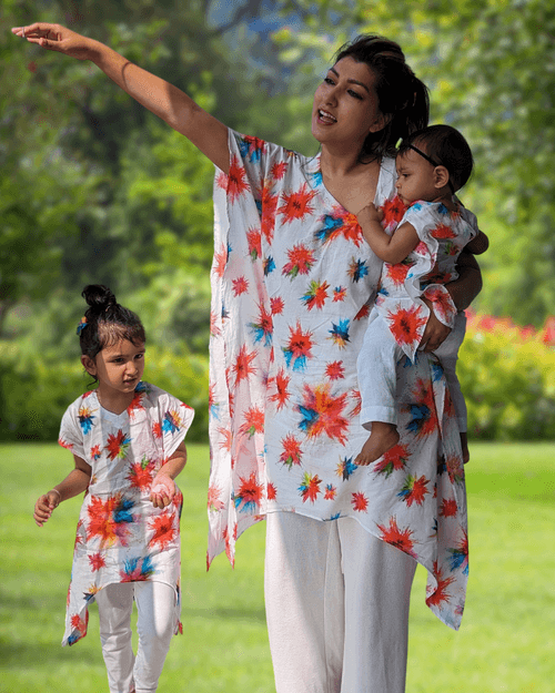 Holi print Kurta for Girls, Women | Colour Splash