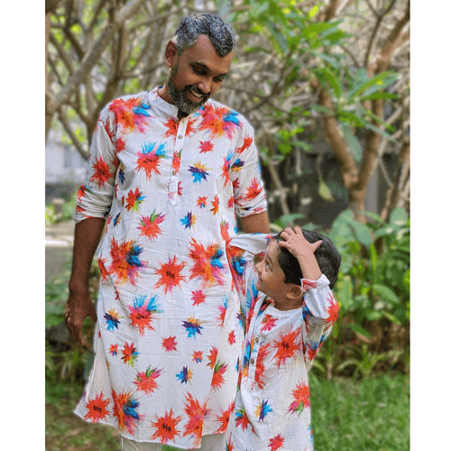 Holi print Kurta for Boys, Men | Colour Splash