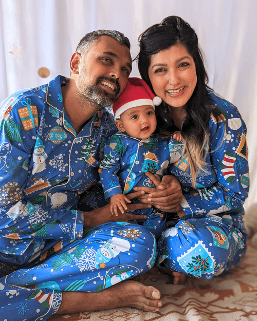 Cotton Pajama Set, Women | Jingle Bells - Blue