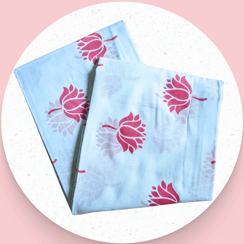 Malmal Swaddle - Indian Lotus, Pink