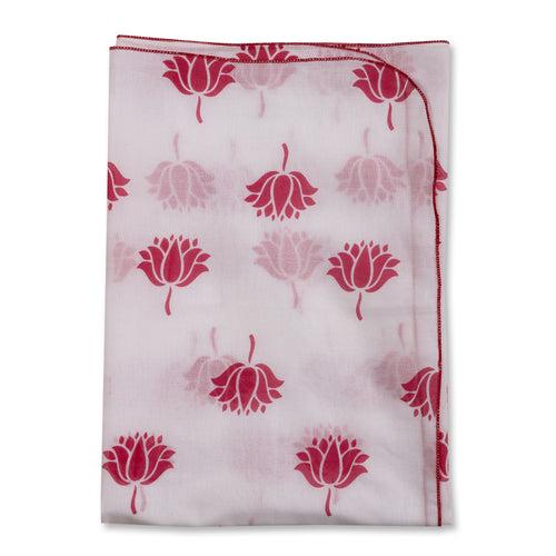 Malmal Swaddle - Indian Lotus, Pink