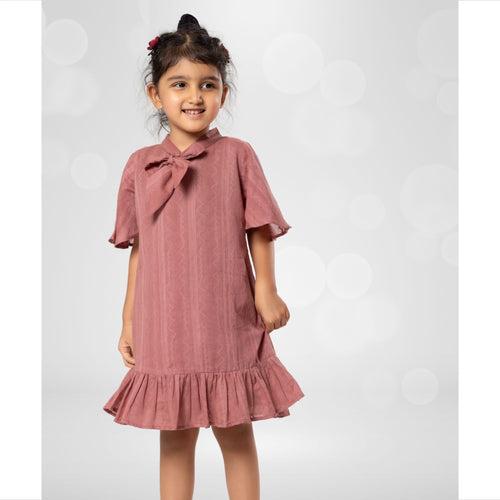 Cotton Dress | Colour Pop, Dusty Rose | 0-12Y