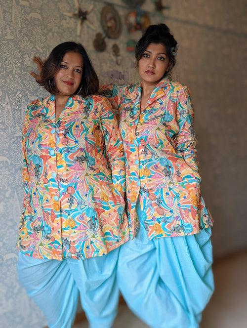 Jacket- Dhoti Set for Women | Circus | Feeding Friendly