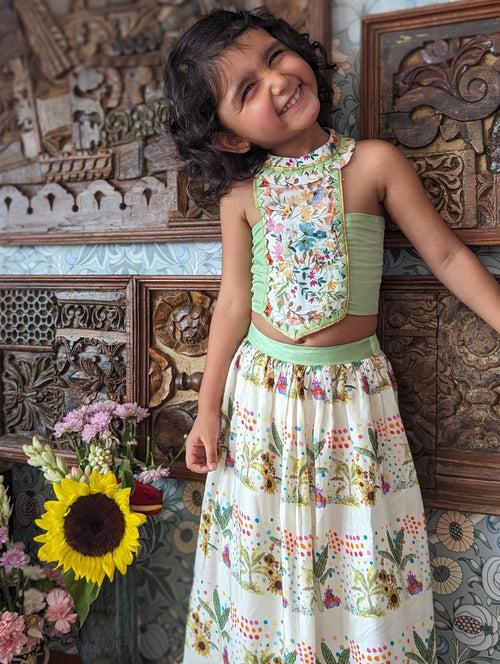 Viscose Silk Lehenga Set | Sunflower