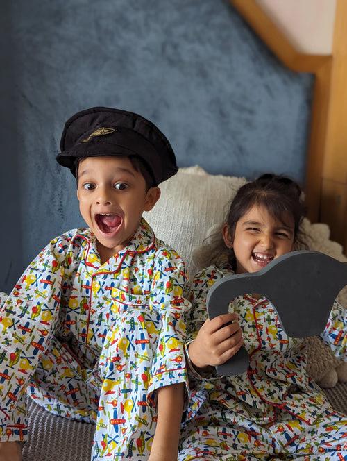 Cotton Pajama Set for Kids | Planes