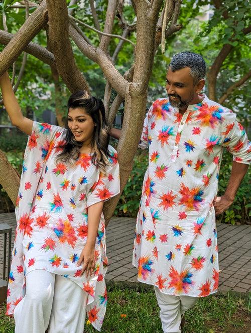 Holi print Kurta for Girls, Women | Colour Splash