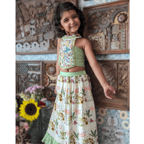 Viscose Silk Lehenga Set | Sunflower