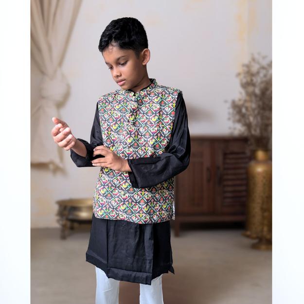 Jacket-Kurta-Pajama 3 pc set for Boys | Patola