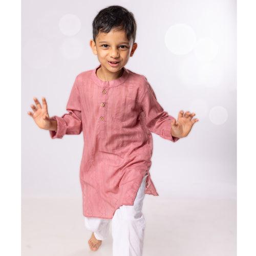 Cotton Kurta for Boys, Men | Colour Pop, Dusty Rose