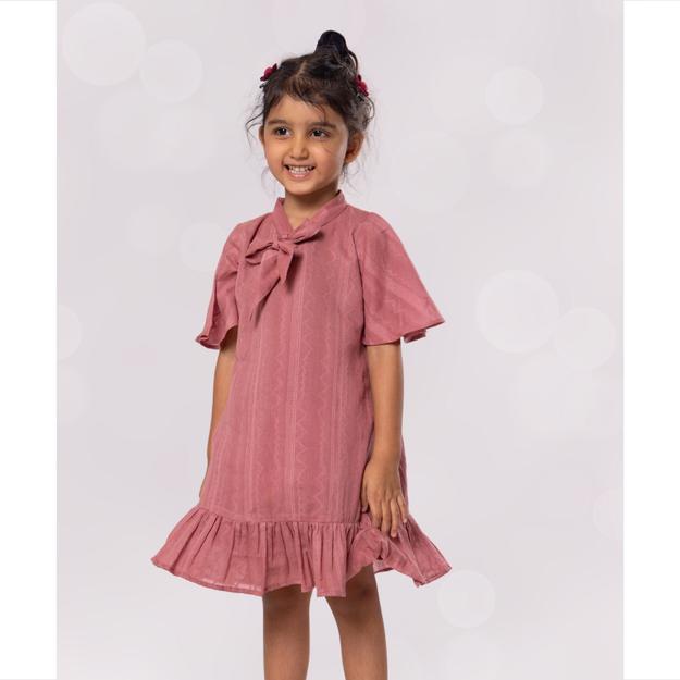 Cotton Dress | Colour Pop, Dusty Rose | 0-12Y