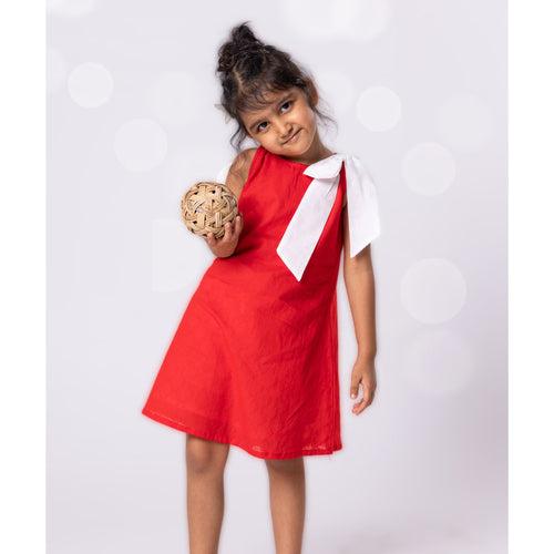 Cotton Dress | Colour Pop Red | 0-12Y