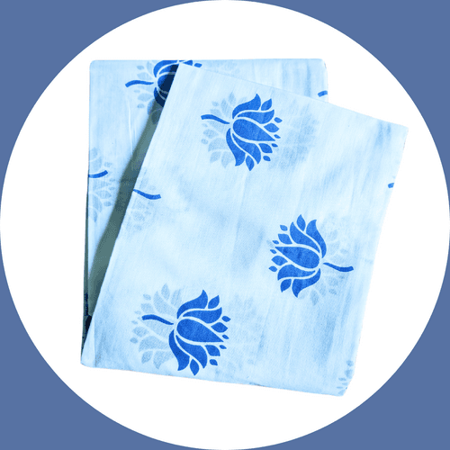 Malmal Swaddle - Indian Lotus, Blue