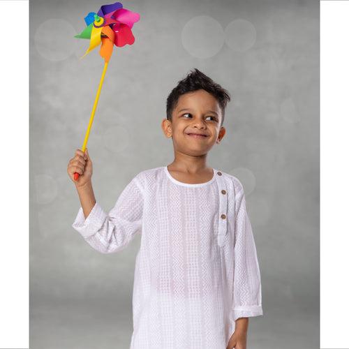 Cotton Kurta for Boys, Men | Colour Pop, White