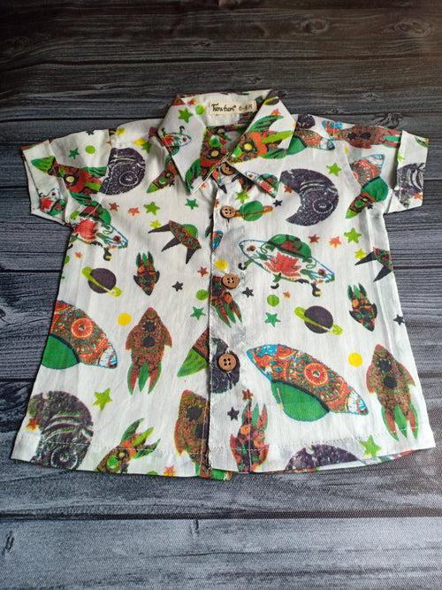 Cotton Malmal Shirt | Space Cadet | 0-12 Years