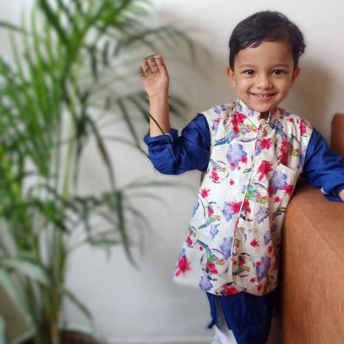 Cotton Nehru Jacket | Mitthu Moon | 0-12Y