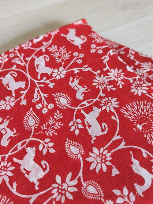 Malmal Swaddle - Shikargah Red