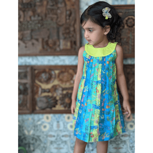 Cotton Malmal Dress | Dragonfly Neon | 1-12Y