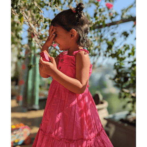 Cotton Malmal Dress | Simply Malmal Pink | 1-12Y