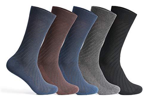 Supersox Men's Combed Cotton Self Structure Design Regular Length Socks (Pack Of 5)