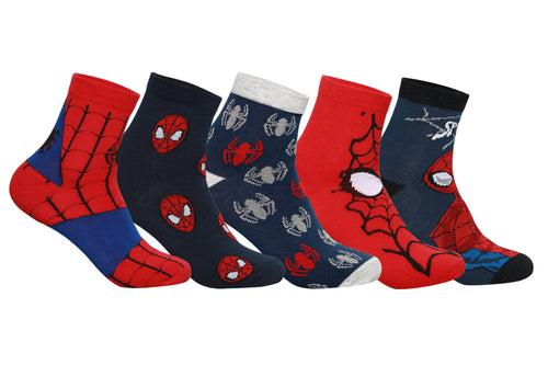 Supersox Disney Spiderman Ankle Length Socks for Men's Pack of 5