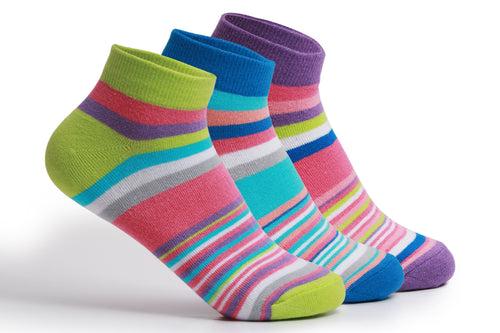 Supersox Womens Combed Cotton Sneaker Length Design Socks Pack Of 3