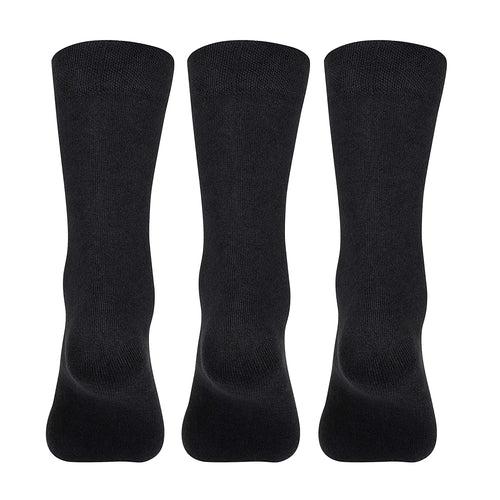 Supersox Men's Office Wear Compact Combed Cotton Regular Length Black Color Socks ( Free Size) - Pack of 3