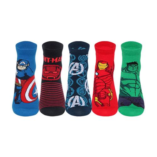 Supersox Disney Avenger Ankle Length Socks for Kids Pack of 5