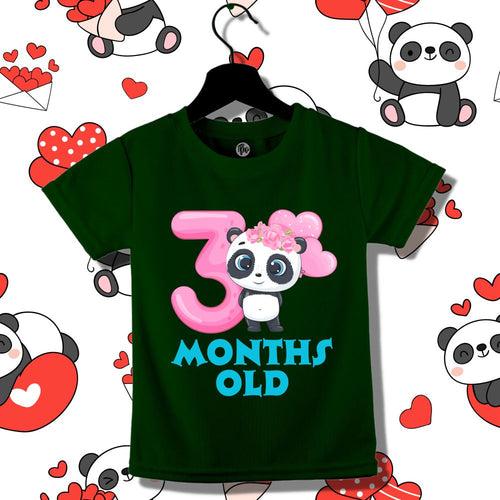 Cute Panda with Birthday Month Number | 0-3 Monthly Birthday T-Shirts