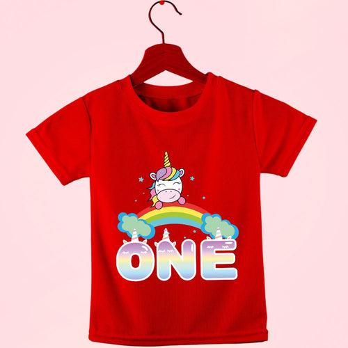 Unicorn Theme First Birthday T-Shirt