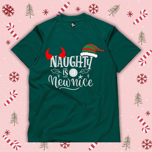 Naughty is a New Nice Oversized Unisex T-Shirts | Christmas Theme