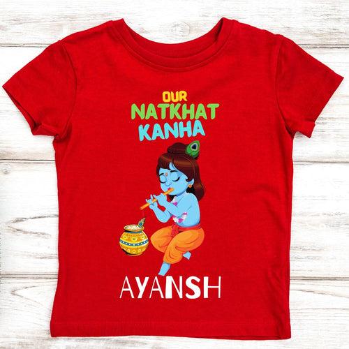 Our Natkhat Kanha Personalized Janmashtami Special T-Shirt for Kids