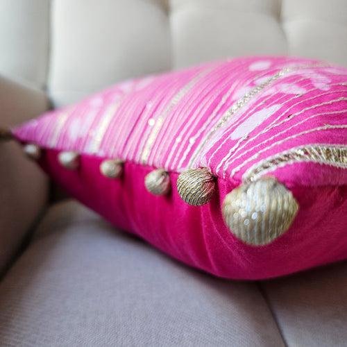 Rang Lumbar Cushion Cover, Magenta 30x50cm