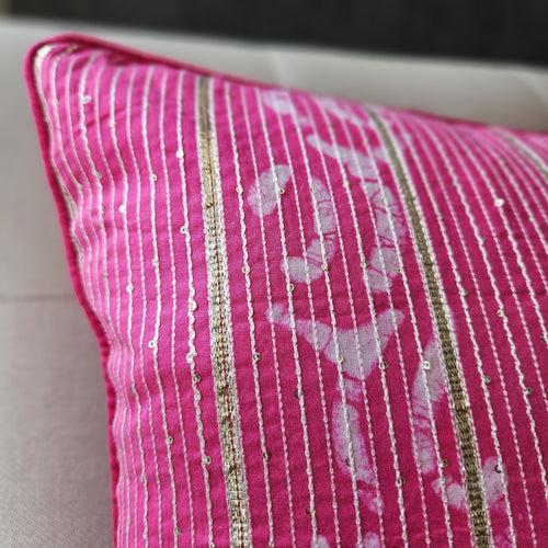 Rang Lumbar Cushion Cover, Magenta 45x45 cm