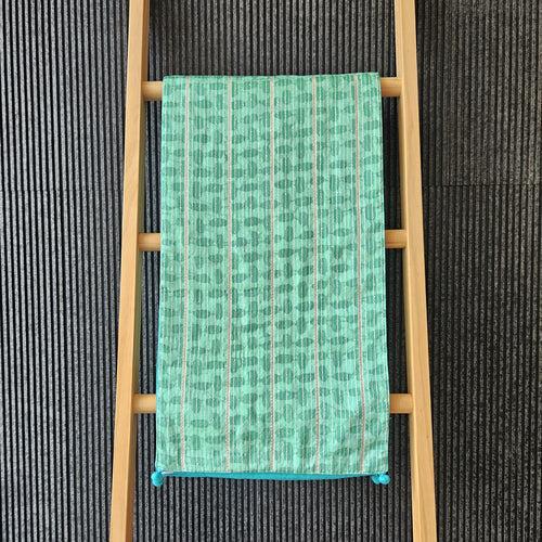 Rang Block Printed Table Runner, 200 cm, 260 cm, Rama Green