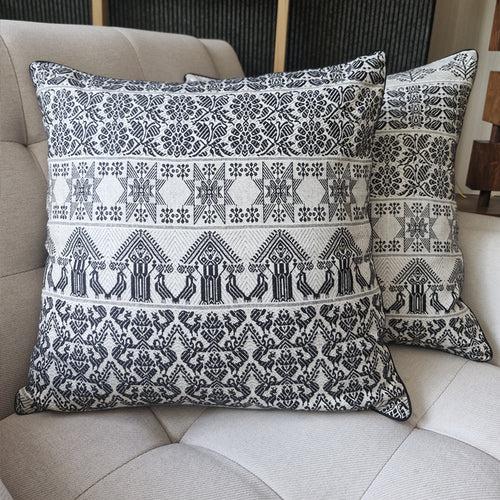 Black & White Ahimsa, Peace Silk Pillow Cover