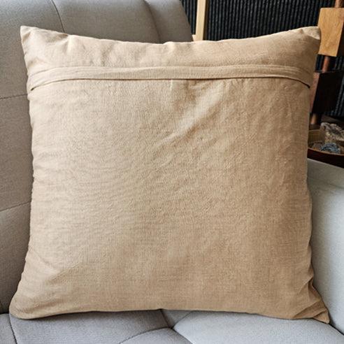 Clay Handloom Cotton Pleated Cushion Cover