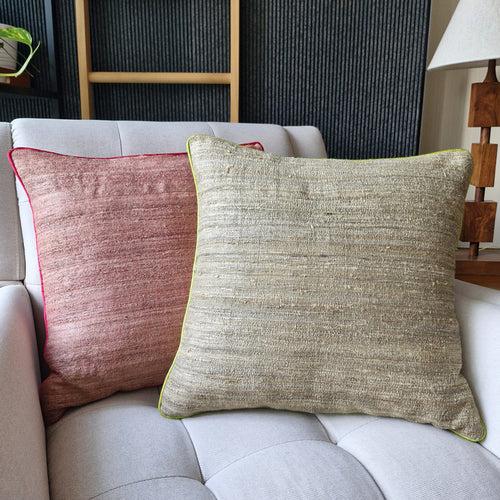 Assam Silk Cushion Cover Green