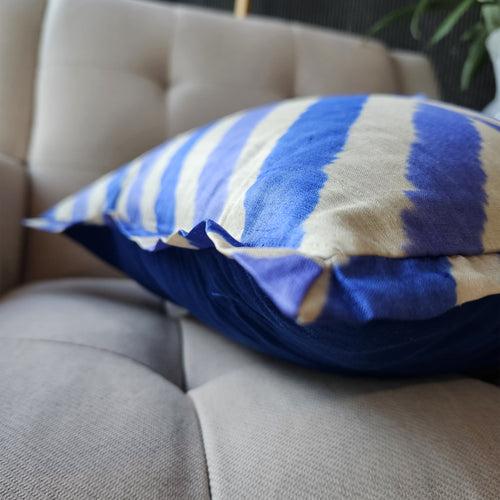 Leheria Dyed Silk Cushion Cover, Blue Set of 2