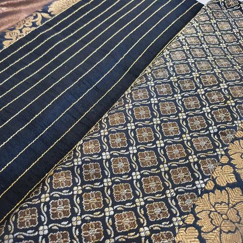 Black and Gold Patchwork Brocade Table Runner