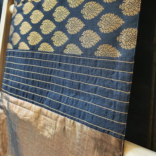 Black & Gold Patchwork Brocade Table Runner