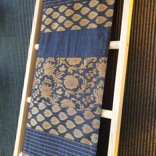 Black & Gold Patchwork Brocade Table Runner