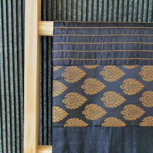 Black & Gold Patchwork Brocade Table Runner