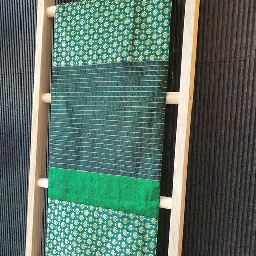 Forest Green Patchwork Brocade Table Runner