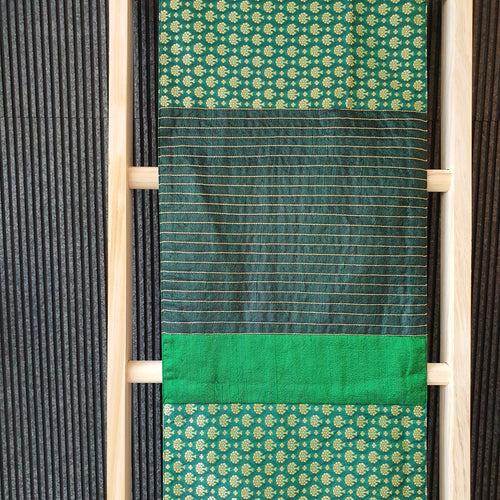 Forest Green Patchwork Brocade Table Runner