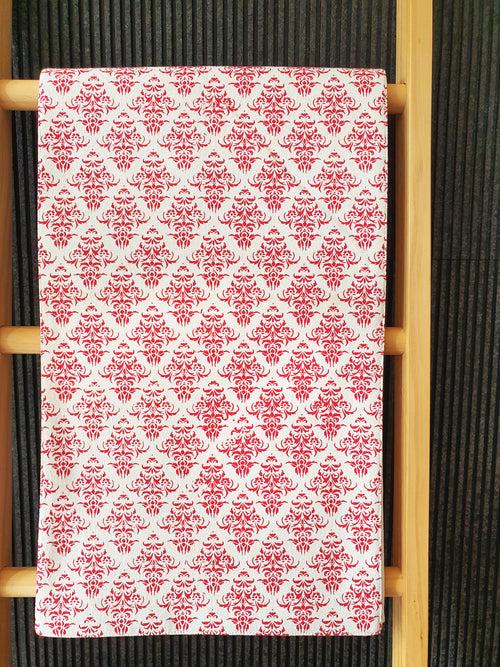 Red Printed Canvas Table Runner