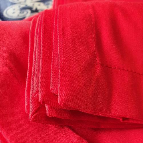 Set of 6, Red Glazed Cotton Dinner Napkins