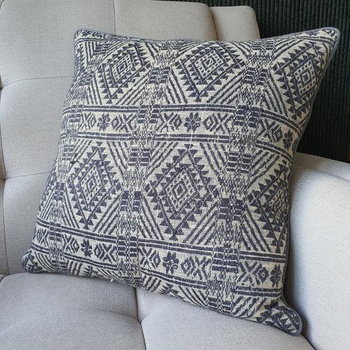 Grey Woven Peace Silk Pillow Cover