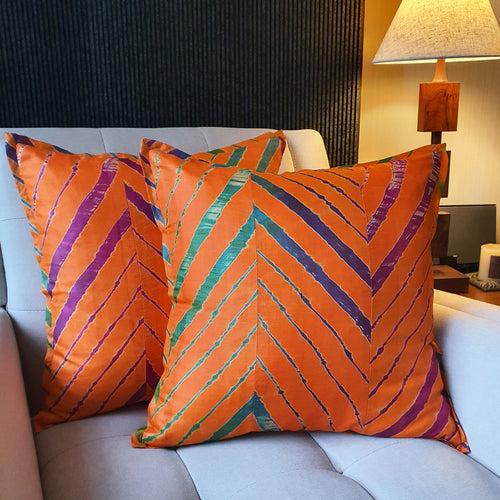 Leheria Dyed Silk Cushion Cover, Set of 2