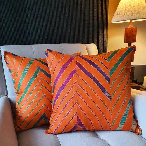 Leheria Dyed Silk Cushion Cover, Set of 2