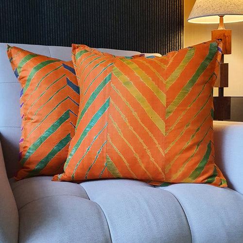 Leheria Dyed Silk Cushion Cover, Set of 2